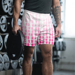 Load image into Gallery viewer, &quot;I Campi da Pickleball©&quot; Ombre Bright Magenta &amp; White Men&#39;s Long Casual Shorts for Pickleball Enthusiasts
