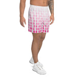 Load image into Gallery viewer, &quot;I Campi da Pickleball©&quot; Ombre Bright Magenta &amp; White Men&#39;s Long Casual Shorts for Pickleball Enthusiasts
