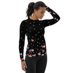 Load image into Gallery viewer, &quot;La Vie en Noir du Pickleball&quot; Spring Dink Gradient© Black, Shades of Gray, Salmon &amp; Blue Women&#39;s Performance Long Sleeve Shirt for Pickleball Enthusiasts, UPF 50+
