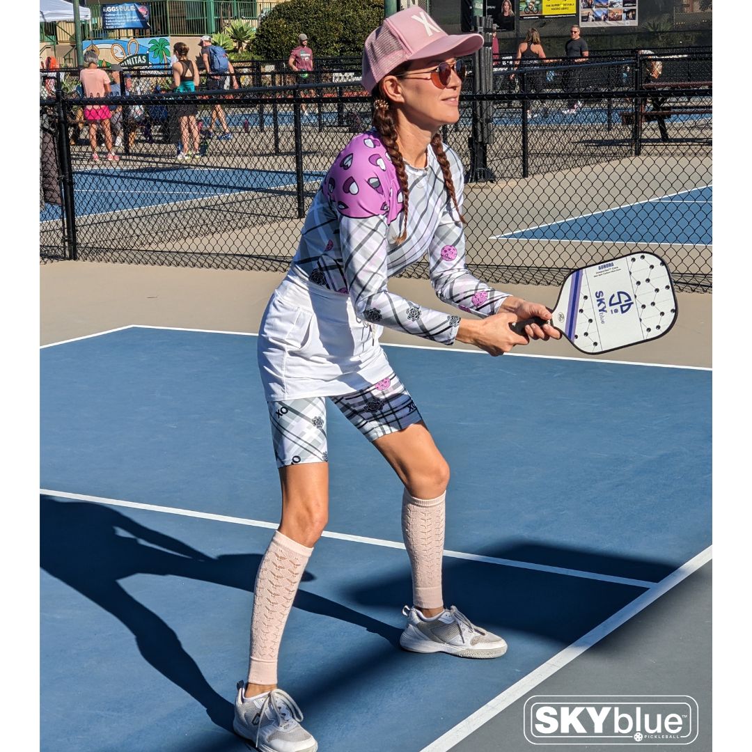 Love is in the Air©! XO Women's High-Waisted Long Shorts w/pocket for Pickleball Enthusiasts