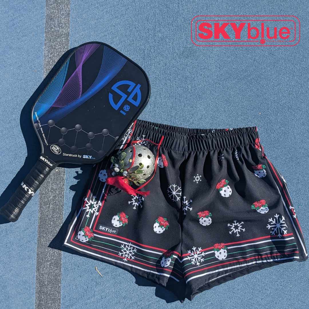 Poinsettia Pickleball© Bandana Style Women's Pickleball Athletic Short Shorts w/pockets