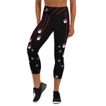 Load image into Gallery viewer, Poinsettia Pickleball© High Waisted Women&#39;s Pickleball Capris, UPF 50+
