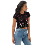 Load image into Gallery viewer, Poinsettia Pickleball© Crop Tee for Women Pickleball Enthusiasts

