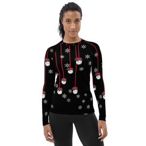 Poinsettia Pickleball© Women's Performance Long Sleeve Shirt for Pickleball Enthusiasts, UPF 50+