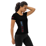 Load image into Gallery viewer, Women&#39;s Black &amp; Red Performance Athletic T-Shirt - Perfect Match for SKYblue Pickleball Holiday Collection
