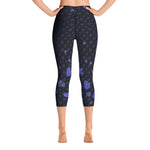 Load image into Gallery viewer, Spring Dink Gradient Logo© Very Peri, Black, Blue, Green &amp; Tangelo High-Waisted Women&#39;s Pickleball Capris, UPF 50+
