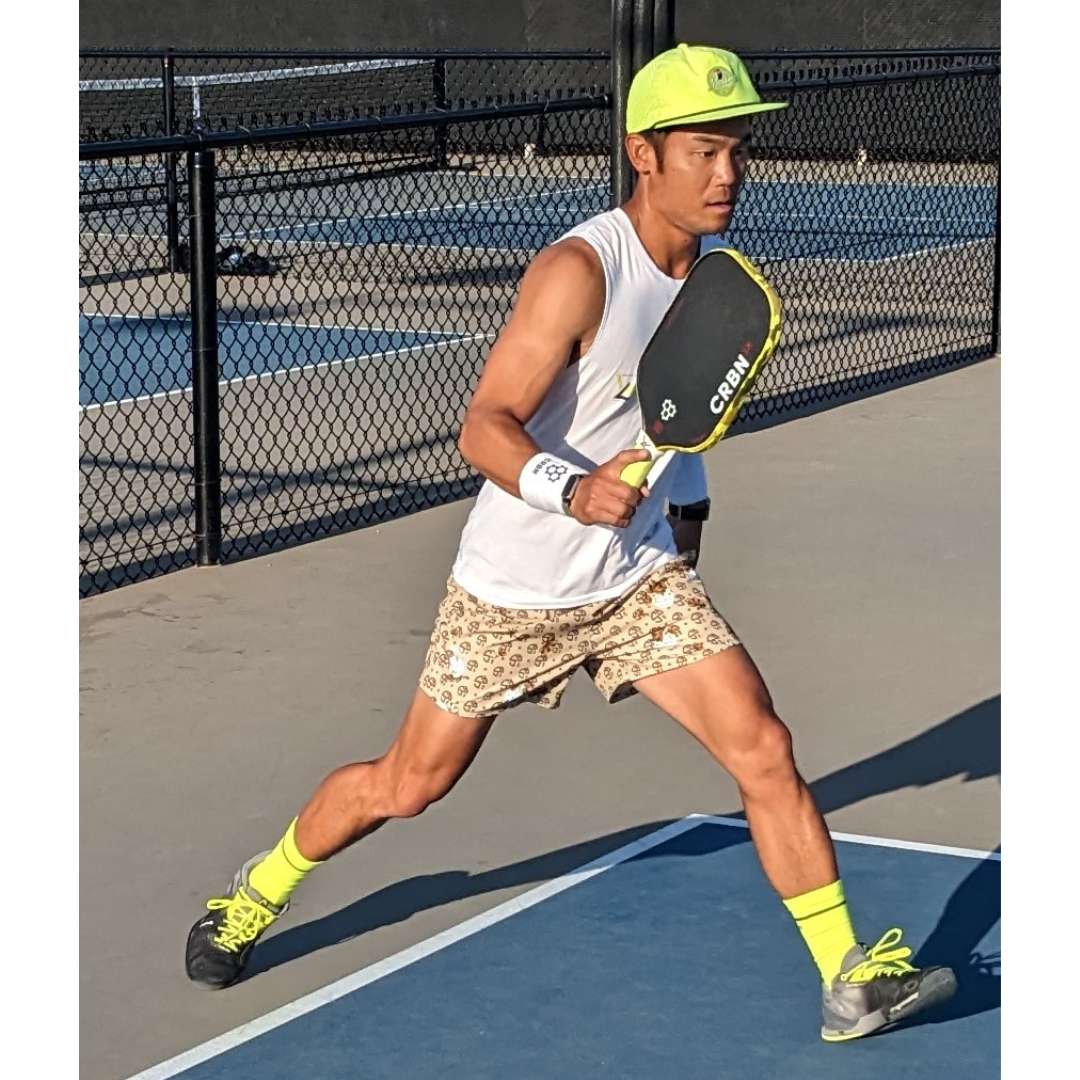 Skyblue Pickleball Spring Dink Logo Gradient Black, Blue, Tangelo, & Yellow Men's Long Casual Shorts for Pickleball Enthusiasts S