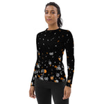Load image into Gallery viewer, Spring Dink Gradient© Black, 15 Shades of Gray &amp; Orange, Women&#39;s Performance Long Sleeve Shirt for Pickleball Enthusiasts, UPF 50+
