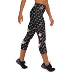 Load image into Gallery viewer, Spring Dink Gradient Logo© Black, Grey, White, Purple, Violet, &amp; Golden Yellow Women&#39;s High-Waisted Pickleball Capris, UPF 50+
