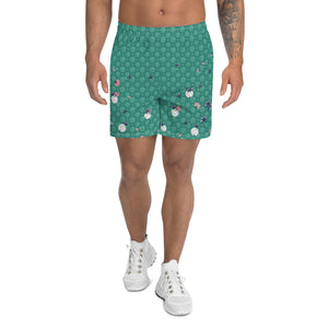 Spring Dink Gradient Logo© Deep Lake Green Men's Long Casual Shorts for Pickleball Enthusiasts