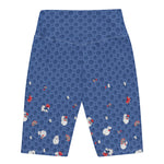 Load image into Gallery viewer, Spring Dink Logo© Gradient Red, White &amp; Blue Women&#39;s High -Waisted Long Shorts w/pocket for Pickleball Enthusiasts

