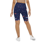 Load image into Gallery viewer, Spring Dink Gradient Blue© Women&#39;s High-Waisted Long Shorts w/pocket for Pickleball Enthusiasts
