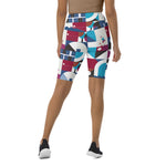 Load image into Gallery viewer, Dink &amp; Drive under the Sun Hopeful Discordance© Women&#39;s High -Waisted Long Shorts w/pocket for Pickleball Enthusiasts
