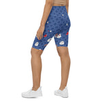 Load image into Gallery viewer, Spring Dink Logo© Gradient Red, White &amp; Blue Women&#39;s High -Waisted Long Shorts w/pocket for Pickleball Enthusiasts
