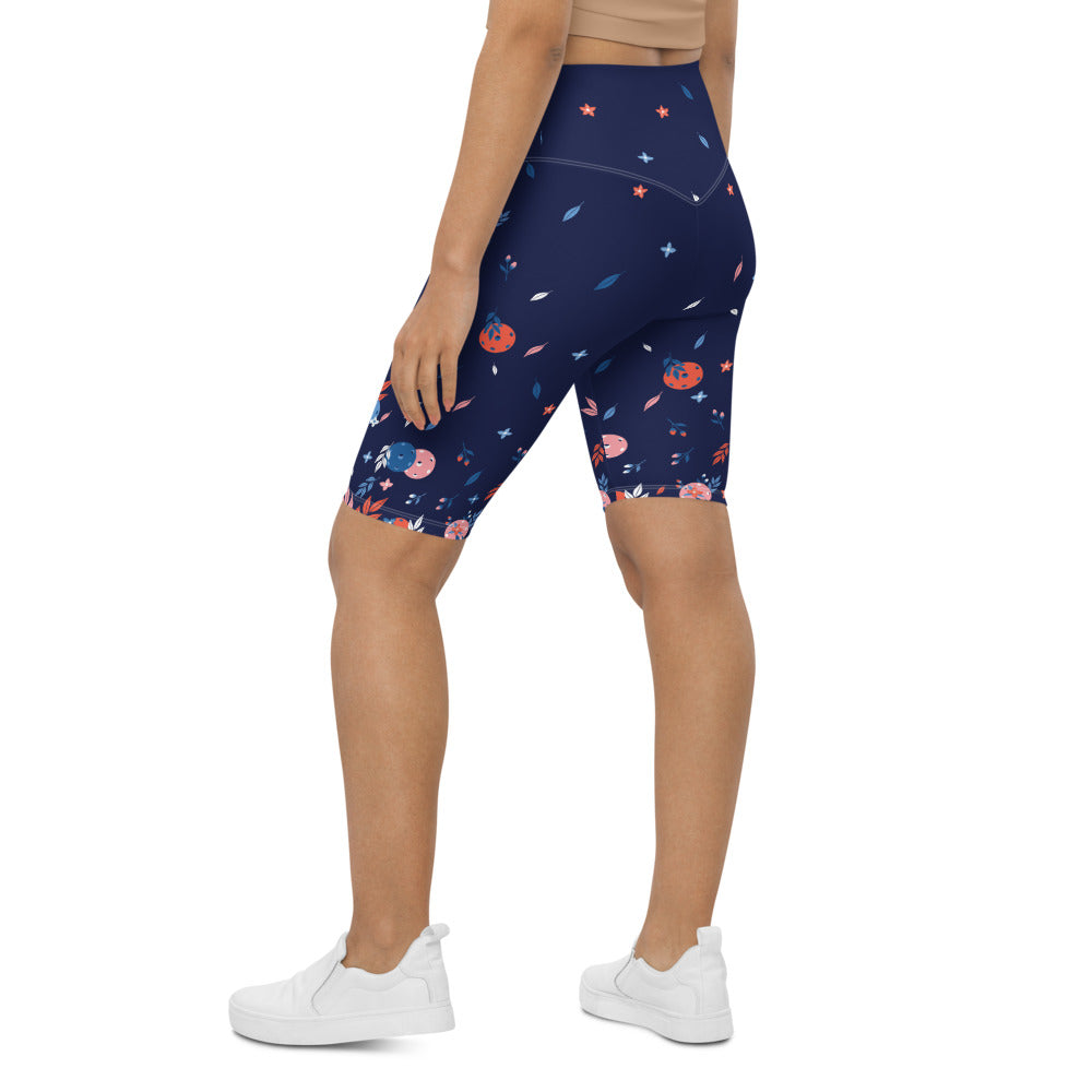 Spring Dink Gradient Blue© Women's High-Waisted Long Shorts w/pocket for Pickleball Enthusiasts