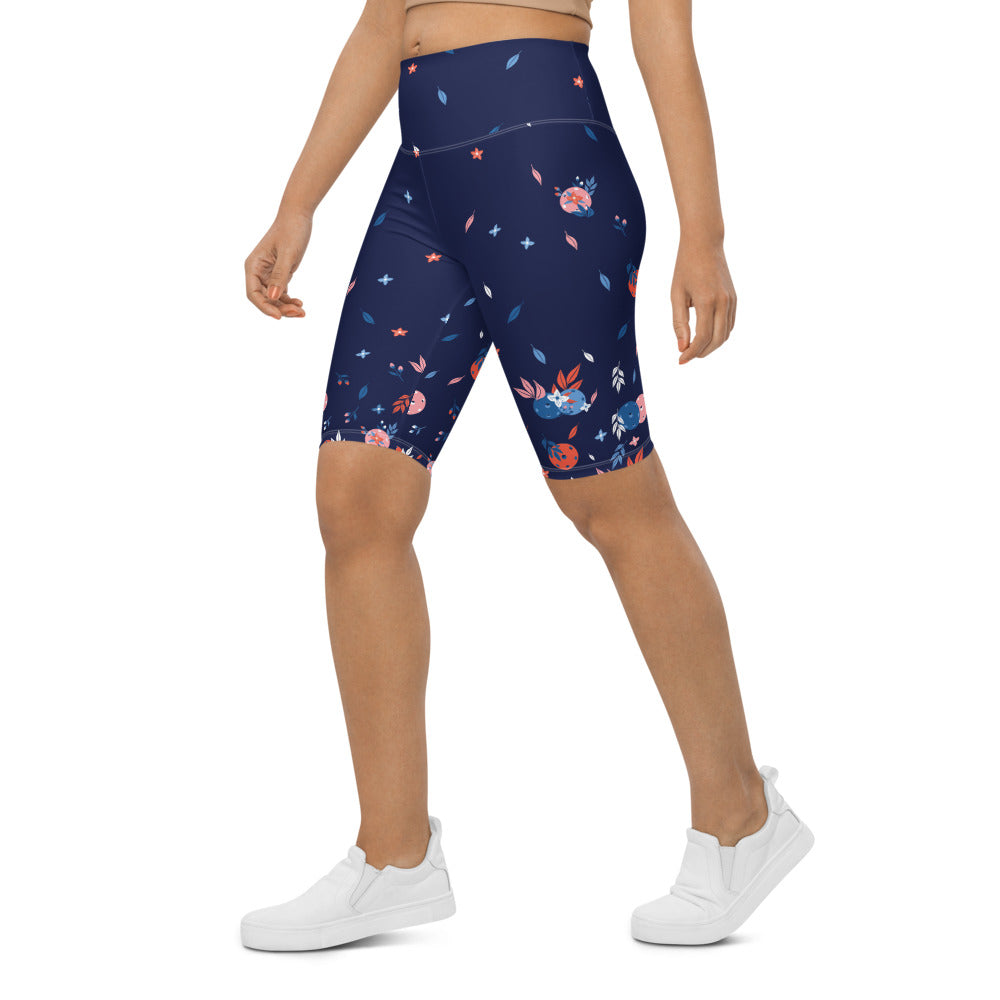 Spring Dink Gradient Blue© Women's High-Waisted Long Shorts w/pocket for Pickleball Enthusiasts