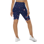 Load image into Gallery viewer, Spring Dink Gradient Blue© Women&#39;s High-Waisted Long Shorts w/pocket for Pickleball Enthusiasts
