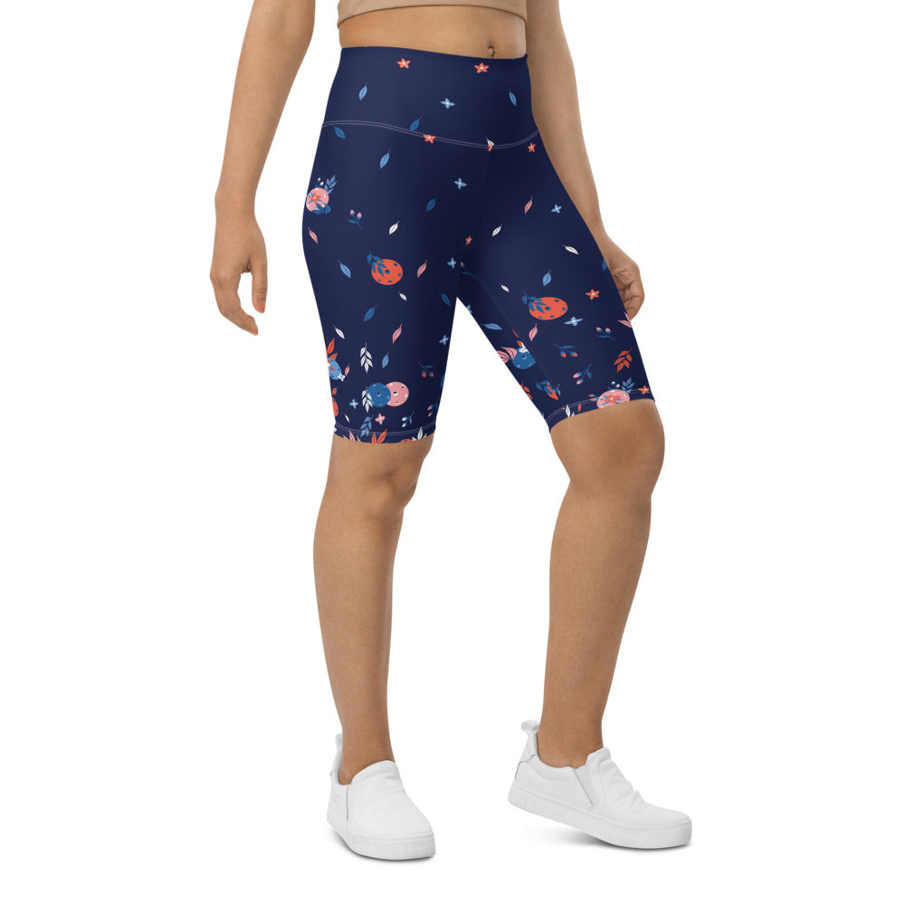 Spring Dink Gradient Blue© Women's High-Waisted Long Shorts w/pocket for Pickleball Enthusiasts