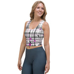 Load image into Gallery viewer, Got Pla(yed)id© Grey &amp; Fuchsia Crop Top for Pickleball Enthusiasts
