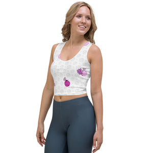 Spring Dink Logo© Grey & Fuchsia Crop Top for Pickleball Enthusiasts
