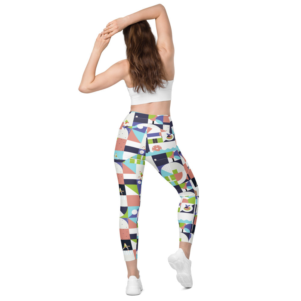 Dink & Drive under the Sun Rowdy© Pickleball Performance Leggings with pockets, UPF 50+