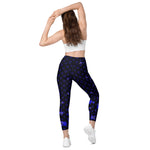 Load image into Gallery viewer, Spring Dink Logo© Gradient Black, Blue, Tangelo &amp; Yellow High-Waisted Performance Leggings with Pockets, UPF +50
