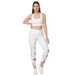 Load image into Gallery viewer, Spring Dink Logo Gradient© Grey &amp; Fuchsia Pickleball Performance Leggings with pockets, UPF 50+
