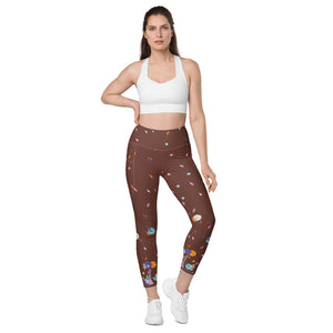 Spring Dink Gradient© Ambient Women's High-Waisted Pickleball Performance Leggings with Pockets, UPF 50+