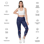 Load image into Gallery viewer, Spring Dink Gradient© Blue High-Waisted Pickleball Performance Leggings with pockets, UPF 50+
