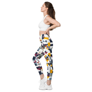 Dink & Drive under the Sun Soft Chaos© Women's Pickleball Performance Leggings with pockets, UPF 50+