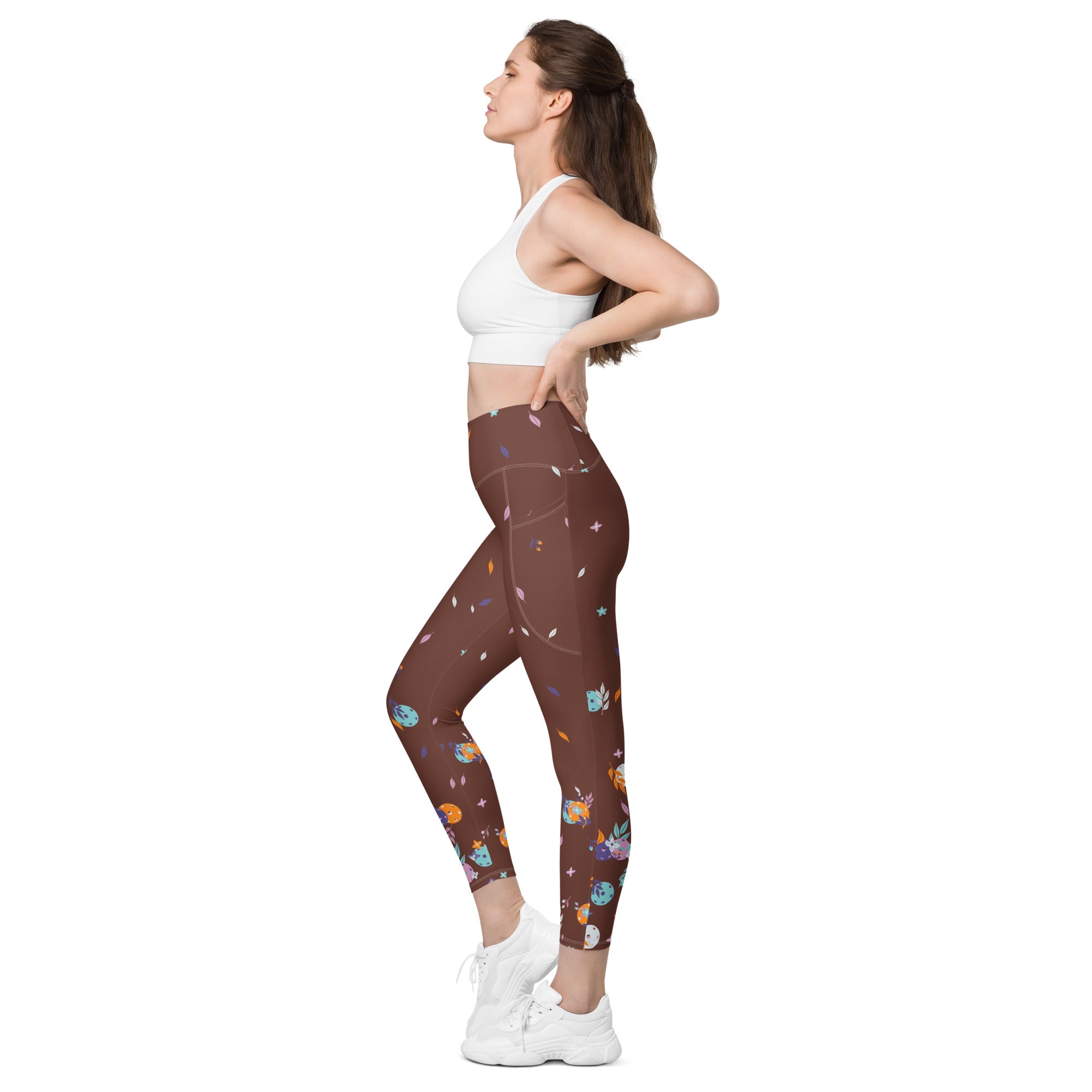 Spring Dink Gradient© Ambient Women's High-Waisted Pickleball Performance Leggings with Pockets, UPF 50+