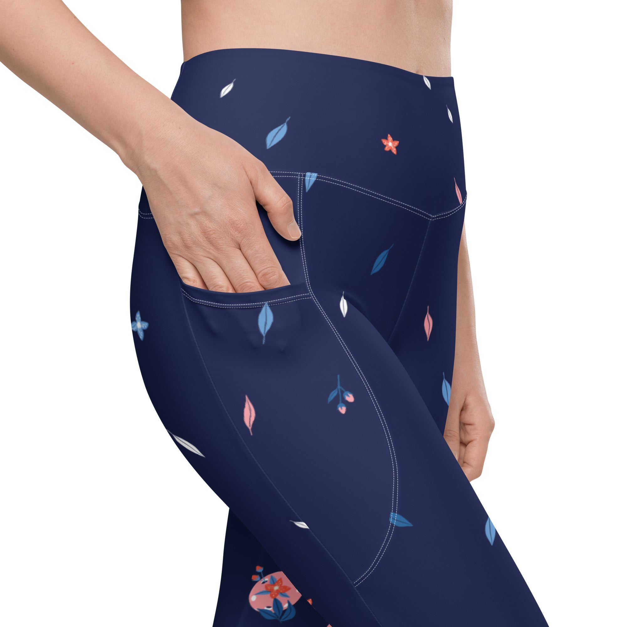 Spring Dink Gradient© Blue High-Waisted Pickleball Performance Leggings with pockets, UPF 50+
