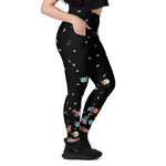 Load image into Gallery viewer, &quot;La Vie en Noir de Pickleball&quot; Spring Dink Gradient© Black/Multi colored High-Waisted Pickleball Performance Leggings with pockets, UPF 50+
