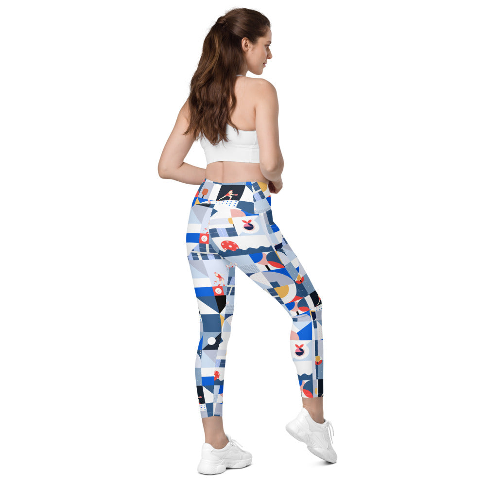 Dink & Drive under the Sun Summertime© Women's Pickleball Performance Leggings with pockets, UPF 50+