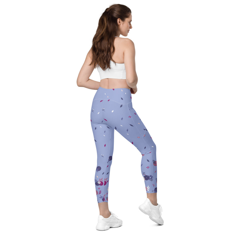 Spring Dink Gradient© Lavender High-Waisted Pickleball Performance Leggings with pockets, UPF 50+