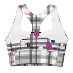 Load image into Gallery viewer, Got Pla(yed)id© Grey &amp; Fuchsia Women&#39;s Compression Racerback Sports Bra for Pickleball Enthusiasts
