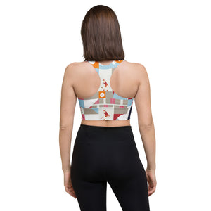 Dink & Drive under the Sun Recoup2© Women's Compression Racerback Sports Bra for Pickleball Enthusiasts