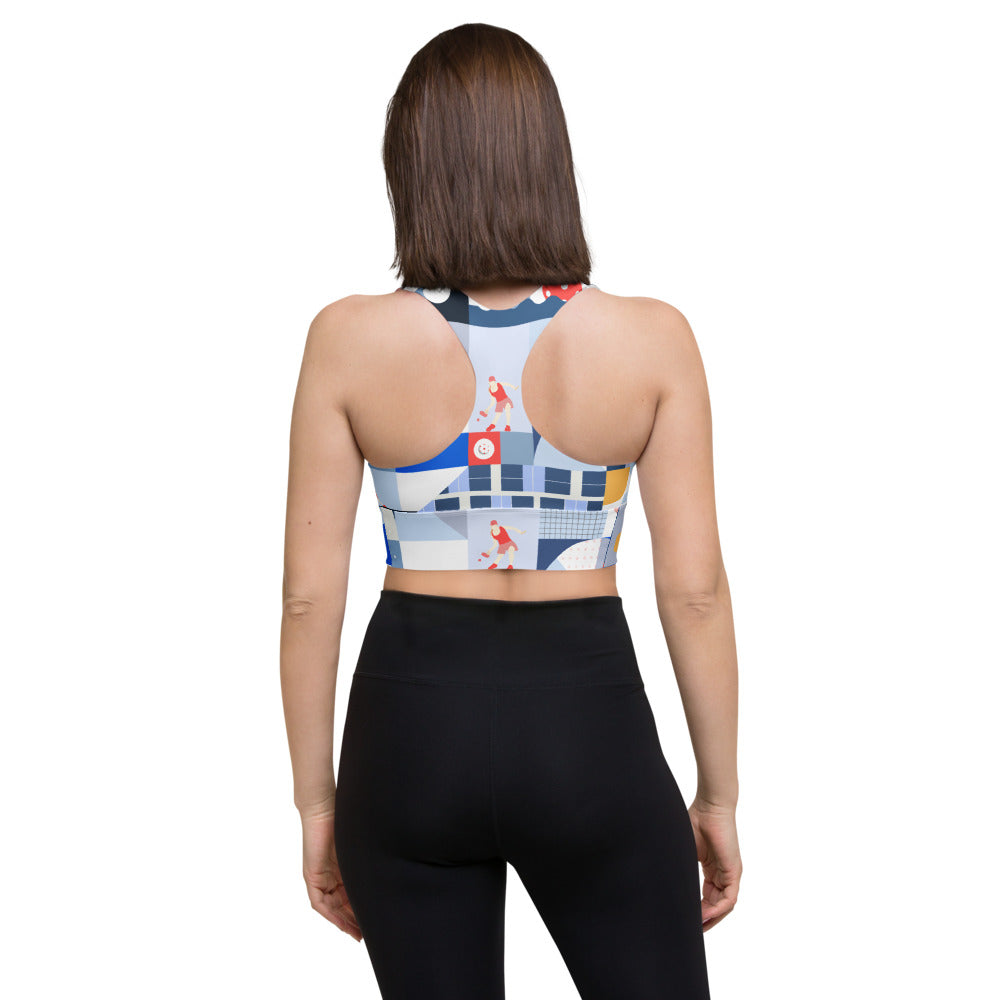 Dink & Drive under the Sun Summertime© Compression Racerback Sports Bra for Women Pickleball Enthusiasts