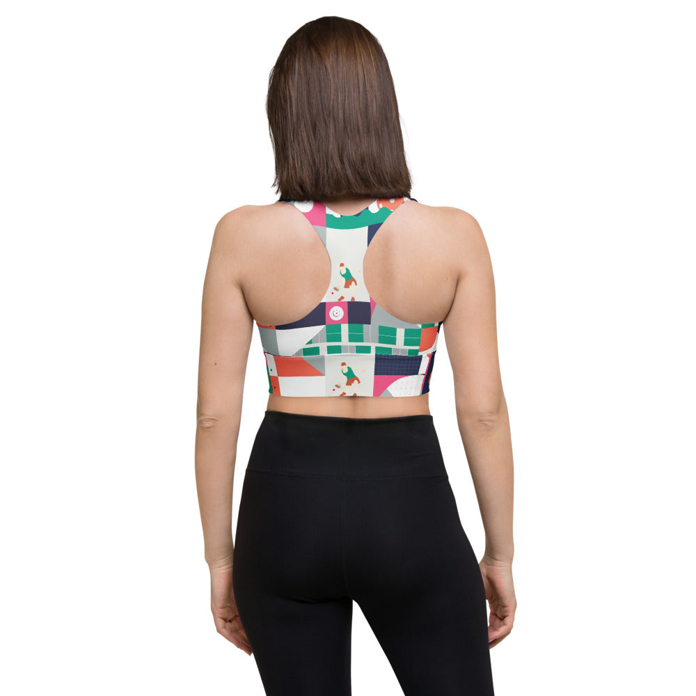 Dink & Drive under the Sun Ambient© Women's Compression Racerback Sports Bra for Pickleball Enthusiasts
