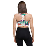 Load image into Gallery viewer, Dink &amp; Drive under the Sun Ambient© Women&#39;s Compression Racerback Sports Bra for Pickleball Enthusiasts
