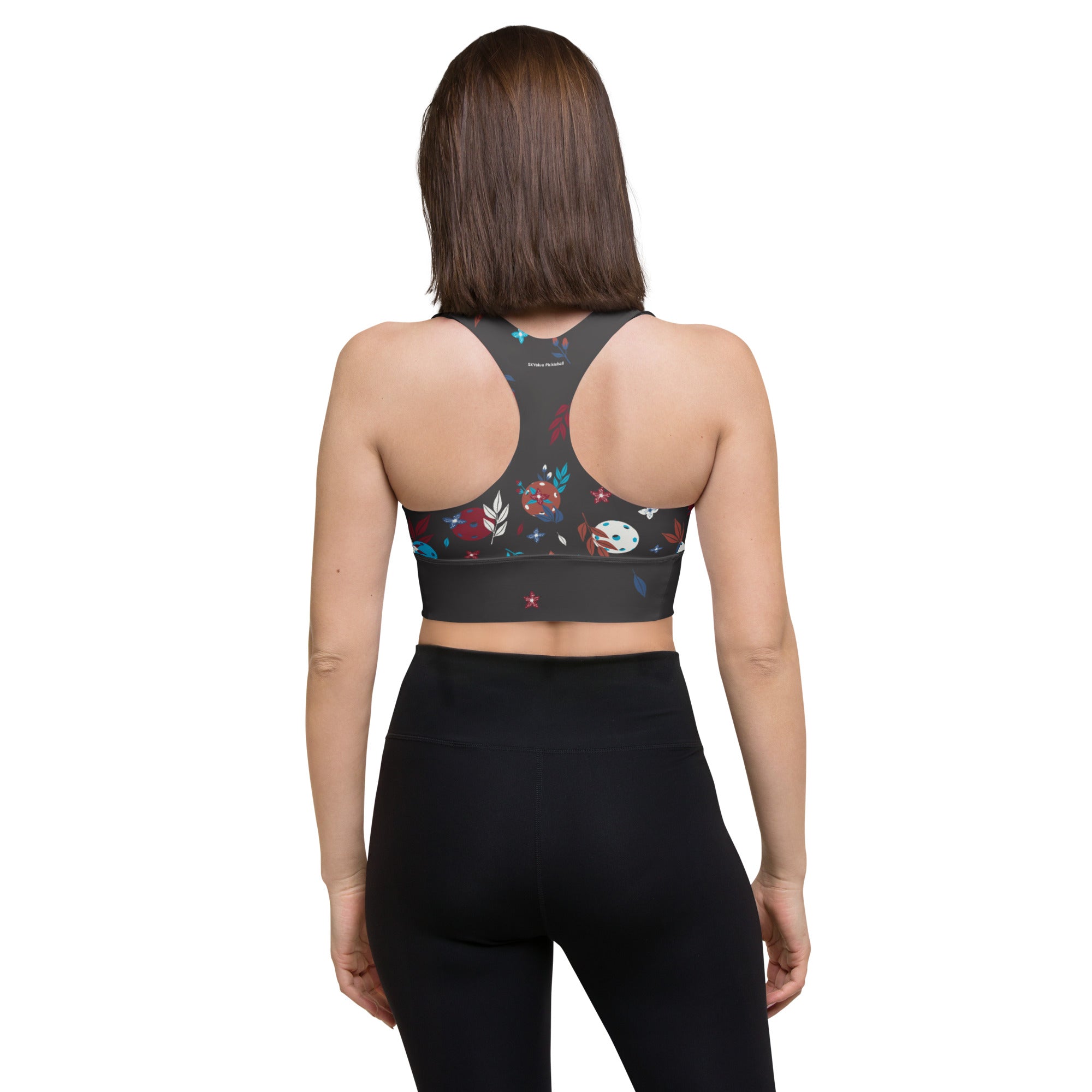 Spring Dink Gradient© "Hopeful Discordance" Women's Compression Racerback Sports Bra for Pickleball Enthusiasts