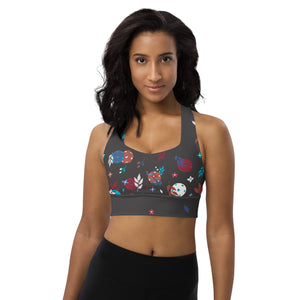 Spring Dink Gradient© "Hopeful Discordance" Women's Compression Racerback Sports Bra for Pickleball Enthusiasts