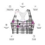 Load image into Gallery viewer, Got Pla(yed)id© Grey &amp; Fuchsia Women&#39;s Compression Racerback Sports Bra for Pickleball Enthusiasts
