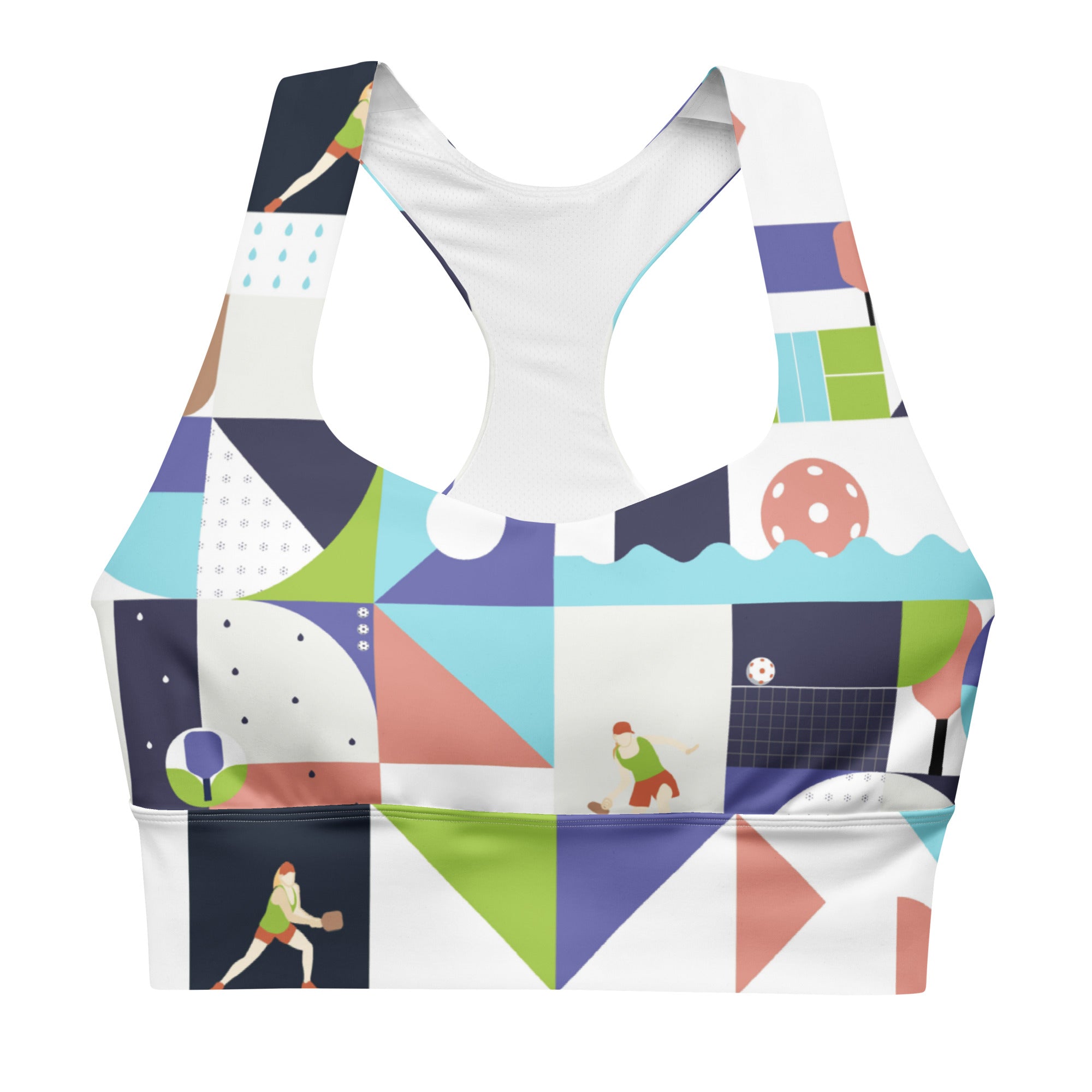 Dink & Drive under the Sun Rowdy© Compression Racerback Sports Bra for Women Pickleball Enthusiasts