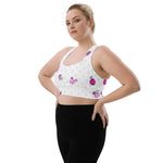 Load image into Gallery viewer, Spring Dink Logo© Grey &amp; Fuchsia Women&#39;s Compression Racerback Sports Bra for Pickleball Enthusiasts
