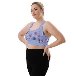 Spring Dink Gradient© Lavender Compression Racerback  Sports Bra for Pickleball Enthusiasts