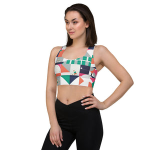 Dink & Drive under the Sun Ambient© Women's Compression Racerback Sports Bra for Pickleball Enthusiasts
