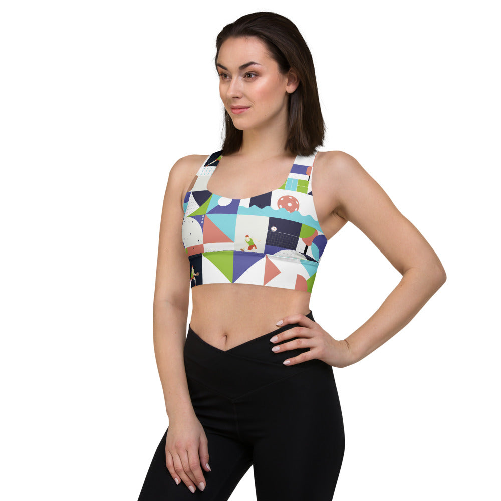 Dink & Drive under the Sun Rowdy© Compression Racerback Sports Bra for Women Pickleball Enthusiasts