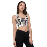 Load image into Gallery viewer, Got Pla(yed)id© Beige &amp; Black Women&#39;s Compression Racerback Sports Bra for Pickleball Enthusiasts
