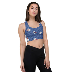 Spring Dink Logo© Red, White & Blue Women's Compression Racerback Sports Bra for Pickleball Enthusiasts